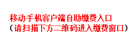 文本框:    移动手机客户端自助缴费入口（请扫描下方二维码进入缴费窗口）